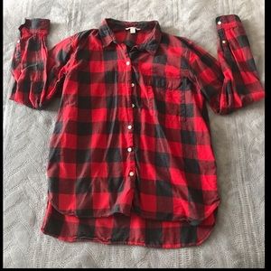 Red and black gap flannal
